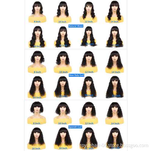 Free Sample Brazilian Virgin Remy Human Hair Silky Straight Natural Black Short Bob Wigs with Bangs for Black Women